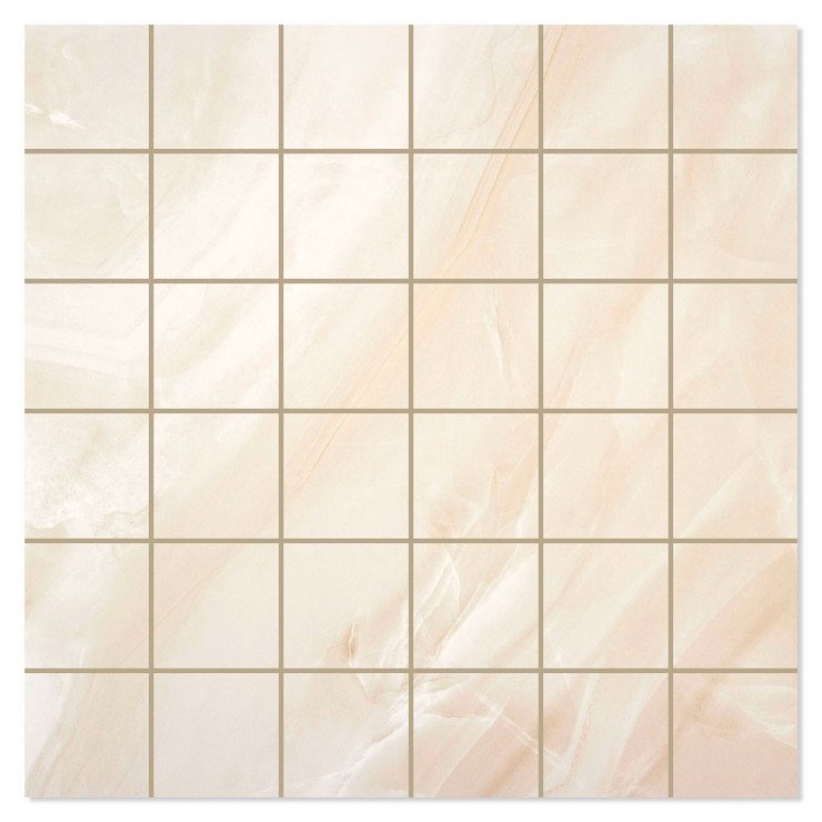 Marmor Mosaik Klinker Diva Beige Satin 30x30 (5x5) cm-0